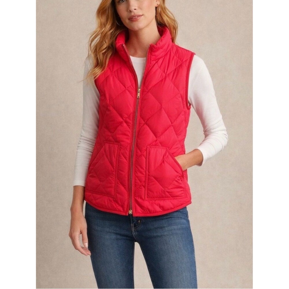Quilted J. Crew Coral Women's Puffer Vest